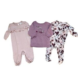 Baby Girl Pink & Purple Bundle includes Gap, Carhartt & Caden Lane Size 6 months